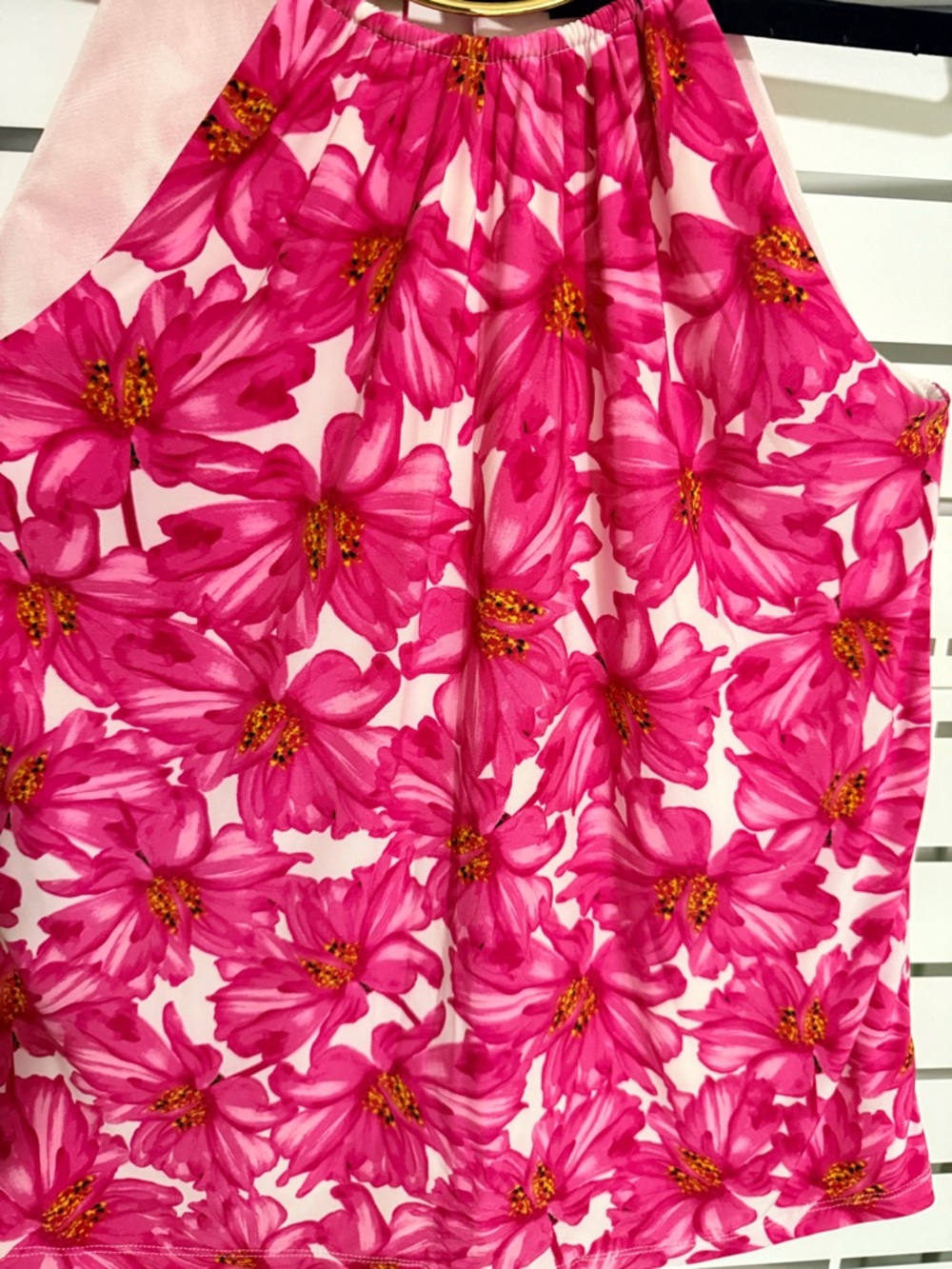 INC International Concepts Hot Pink Floral Halter Top with Gold Accent - Picture 5 of 5